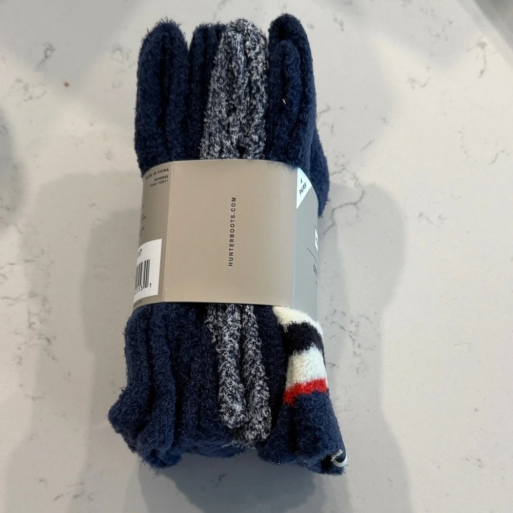 Hunter Navy and Red Striped Socks shoe sz 4-10